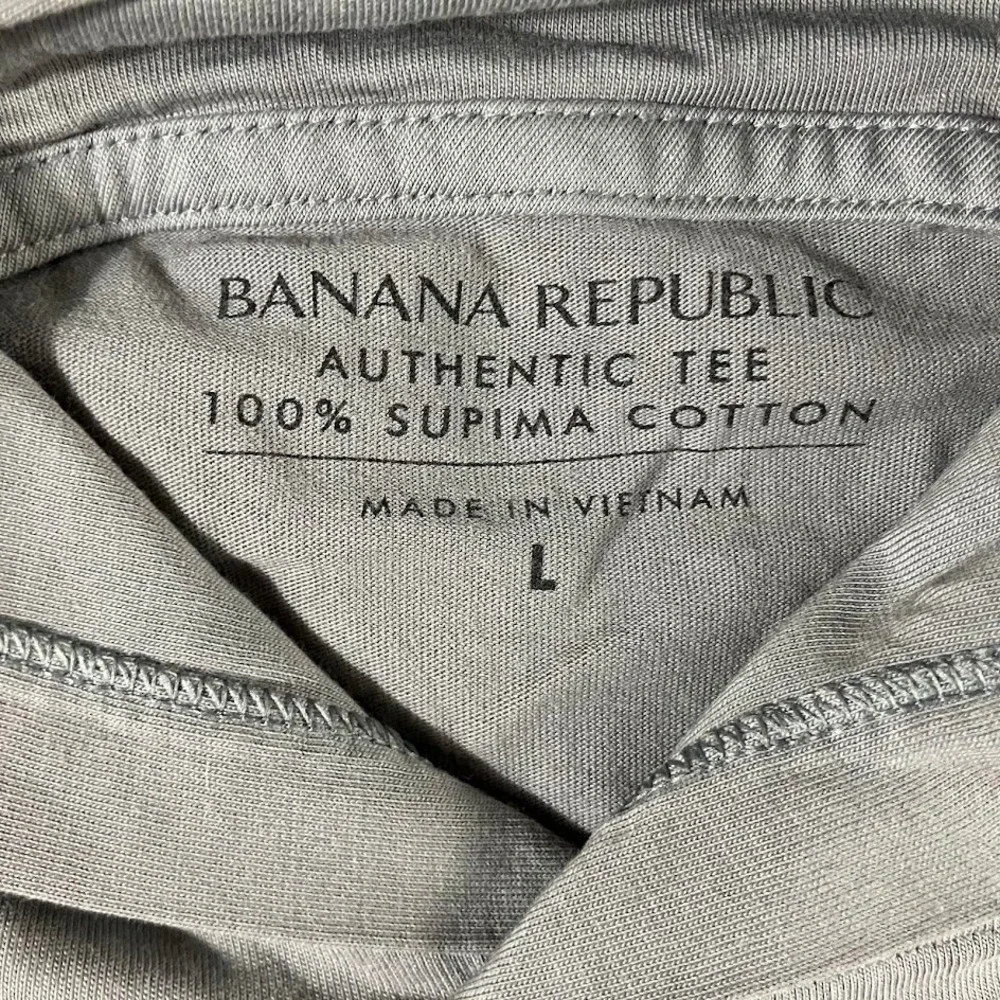 Banana Republic Mens Large Chrome Grey 100% Supima Cotton Authentic Tee Hoodie
